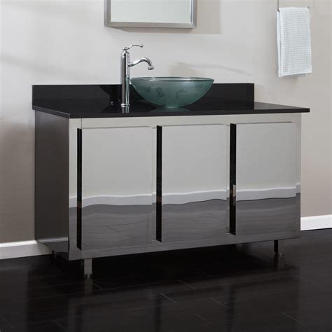 stainless steel vanity with sink